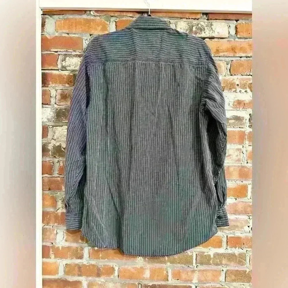 Harley Davidson Striped 100% Cotton Button Down Size M Tall - Picture 8 of 8